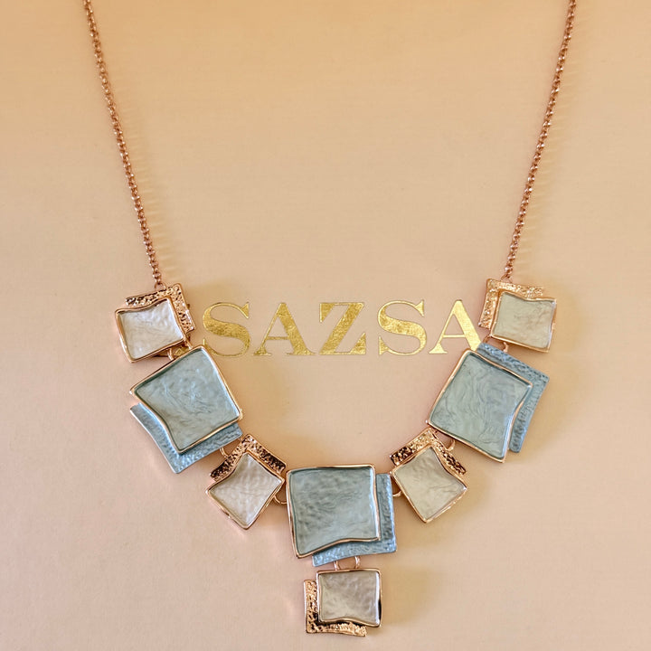 Enamel mint and light blue set