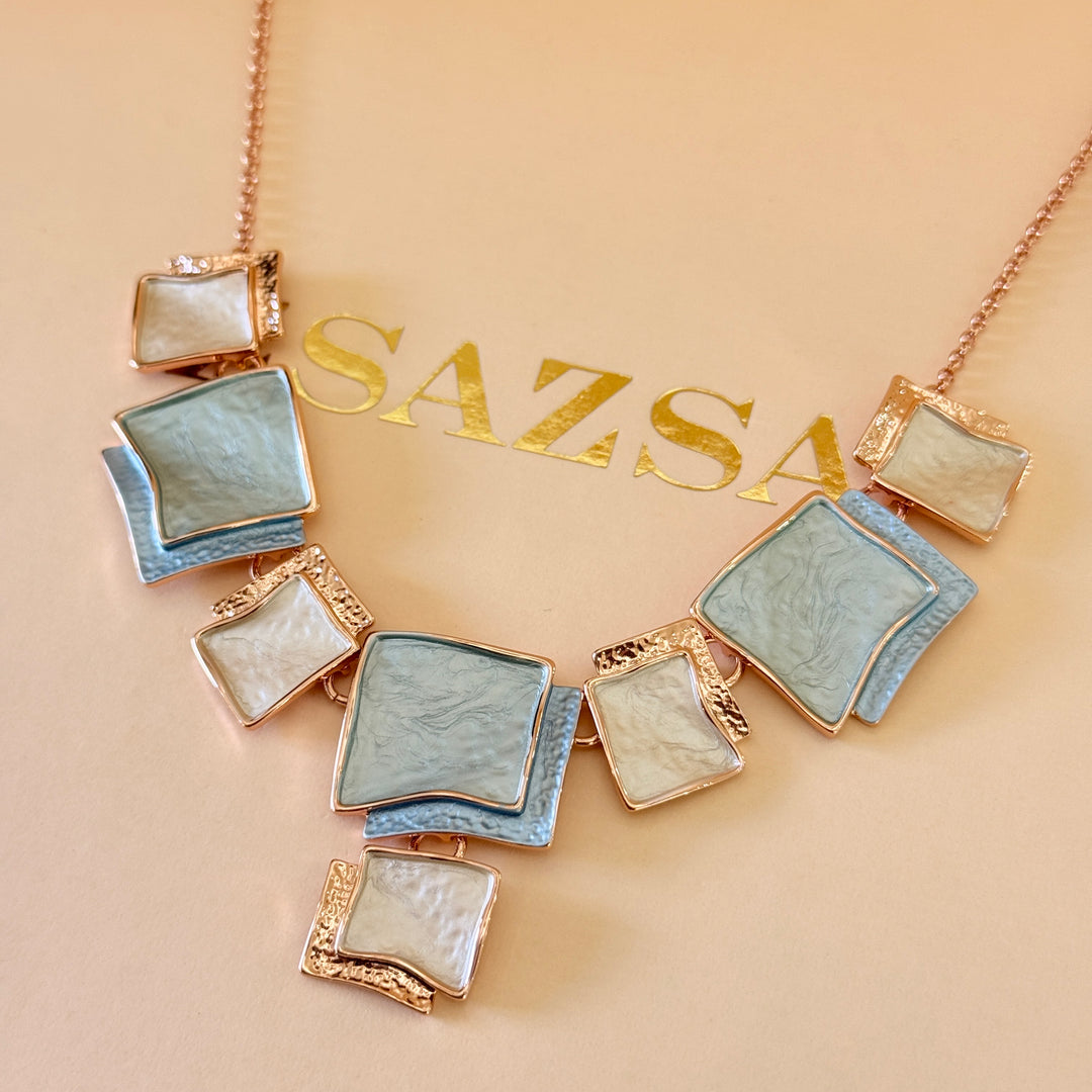 Enamel mint and light blue set