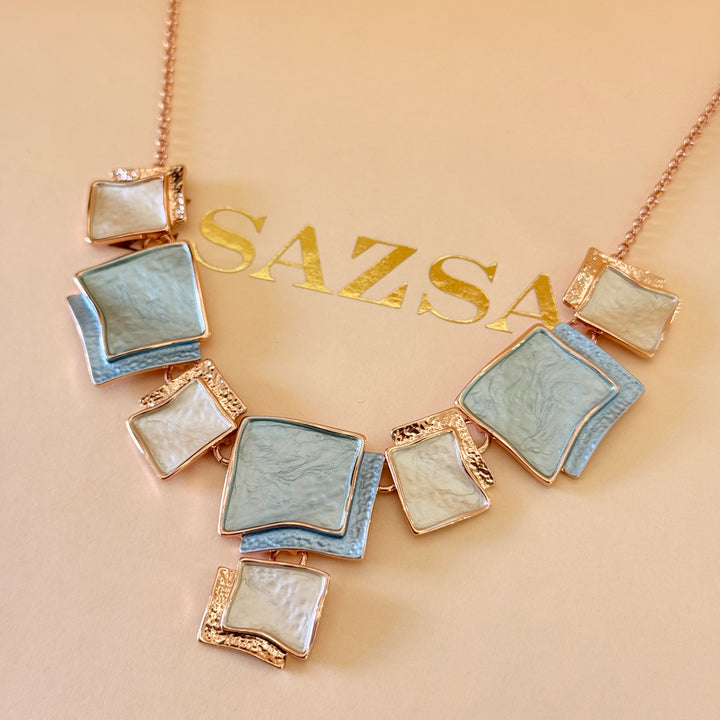 Enamel mint and light blue set
