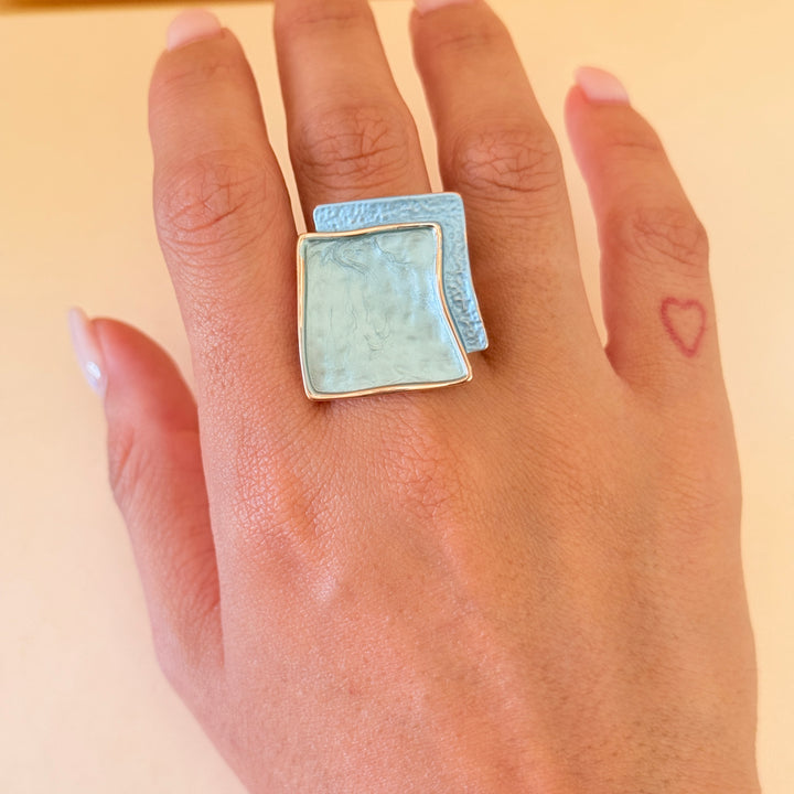 Enamel mint and light blue set