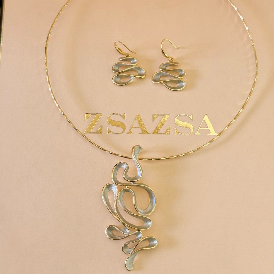 Enamel light grey curvy set