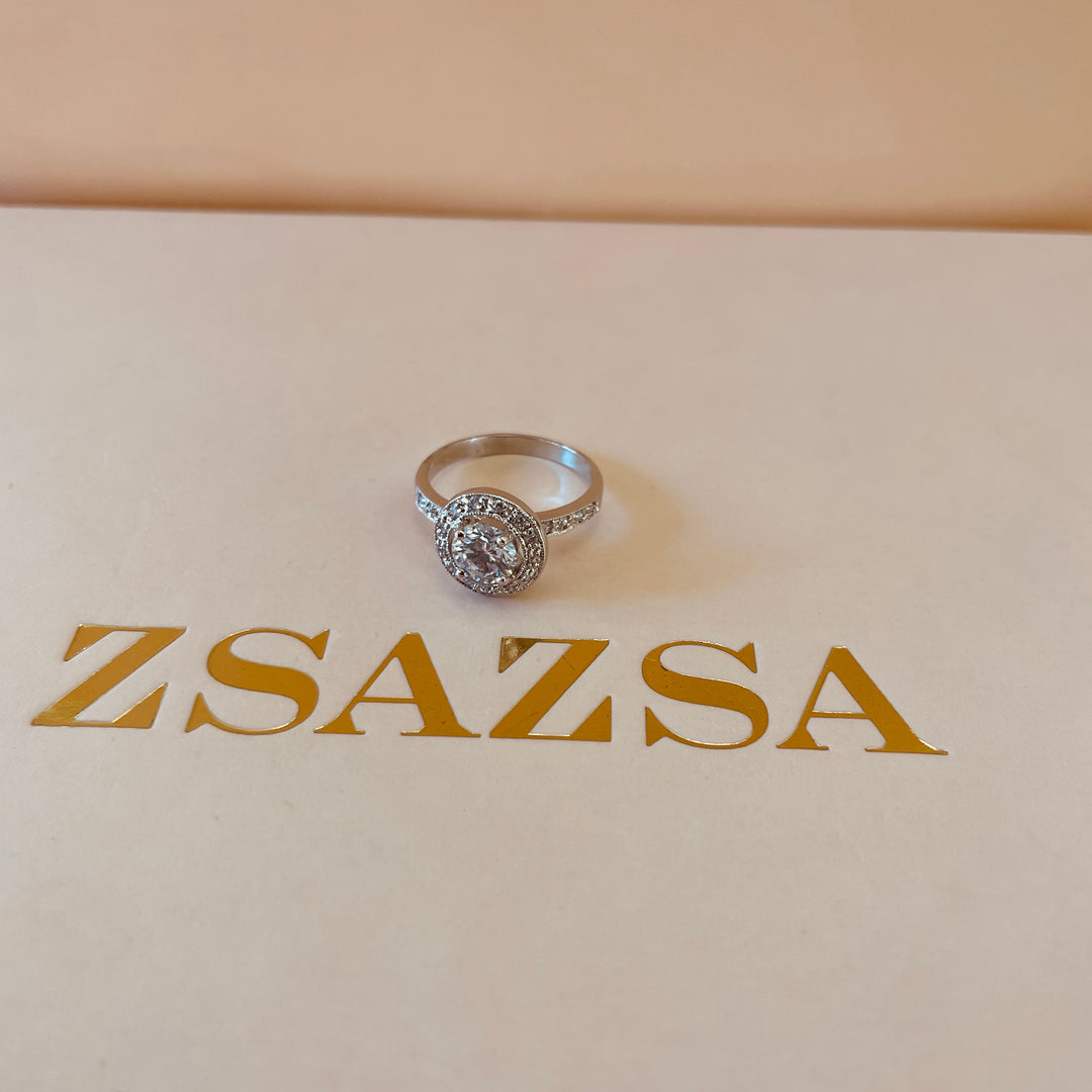 Sterling Silver tiltable stone ring