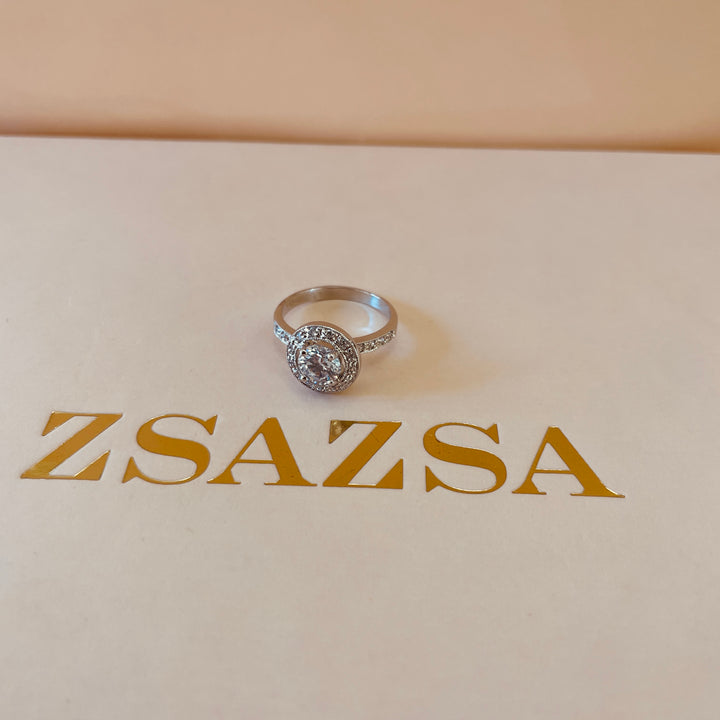 Sterling Silver tiltable stone ring