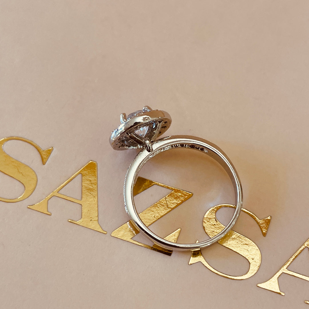 Sterling Silver tiltable stone ring