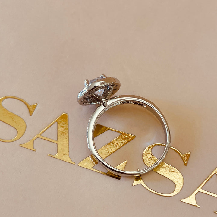 Sterling Silver tiltable stone ring