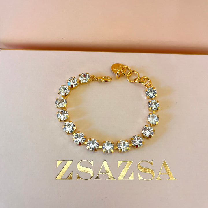 Preciosa crystals round gold plated bracelet