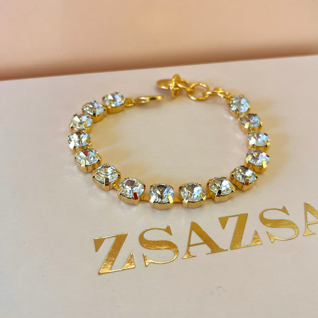 Preciosa crystals round gold plated bracelet