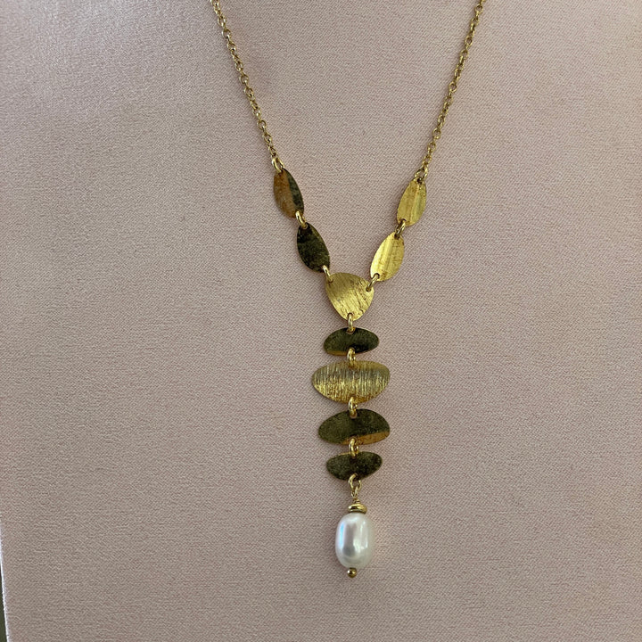 Sterling Silver dainty circles with pearls earrings and necklace