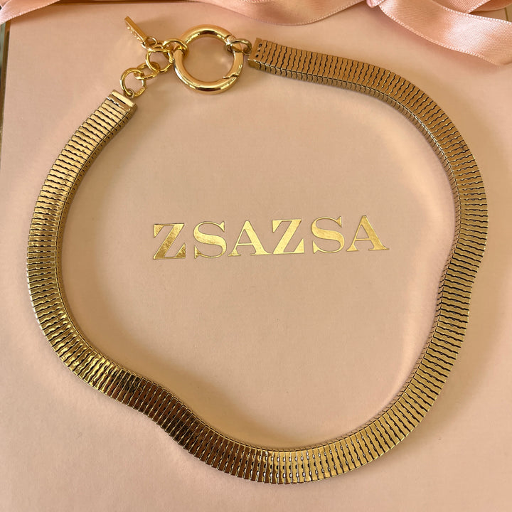 Cord gold plated necklace and bracelet