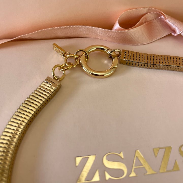 Cord gold plated necklace and bracelet