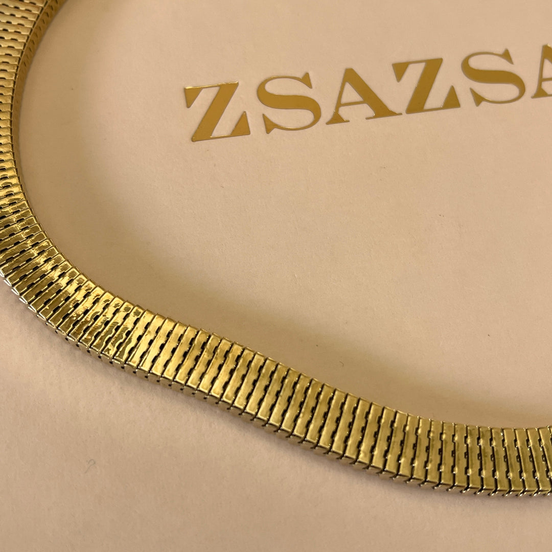 Cord gold plated necklace and bracelet