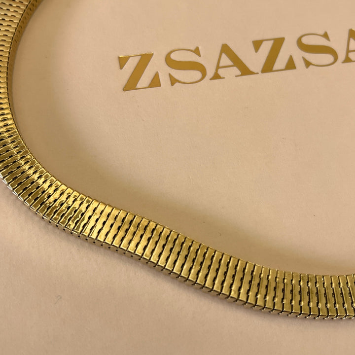 Cord gold plated necklace and bracelet