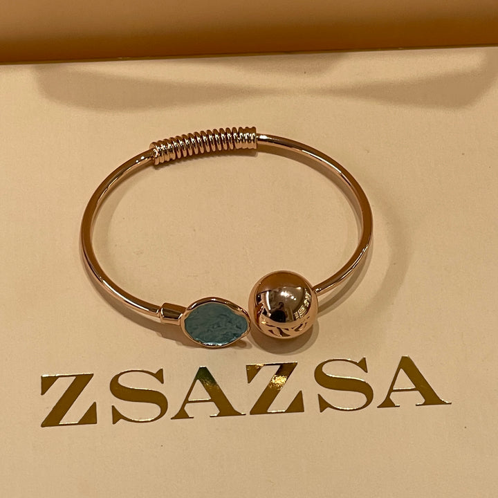 Enamel rose gold plated bangle