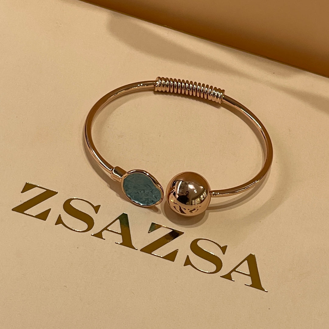 Enamel rose gold plated bangle