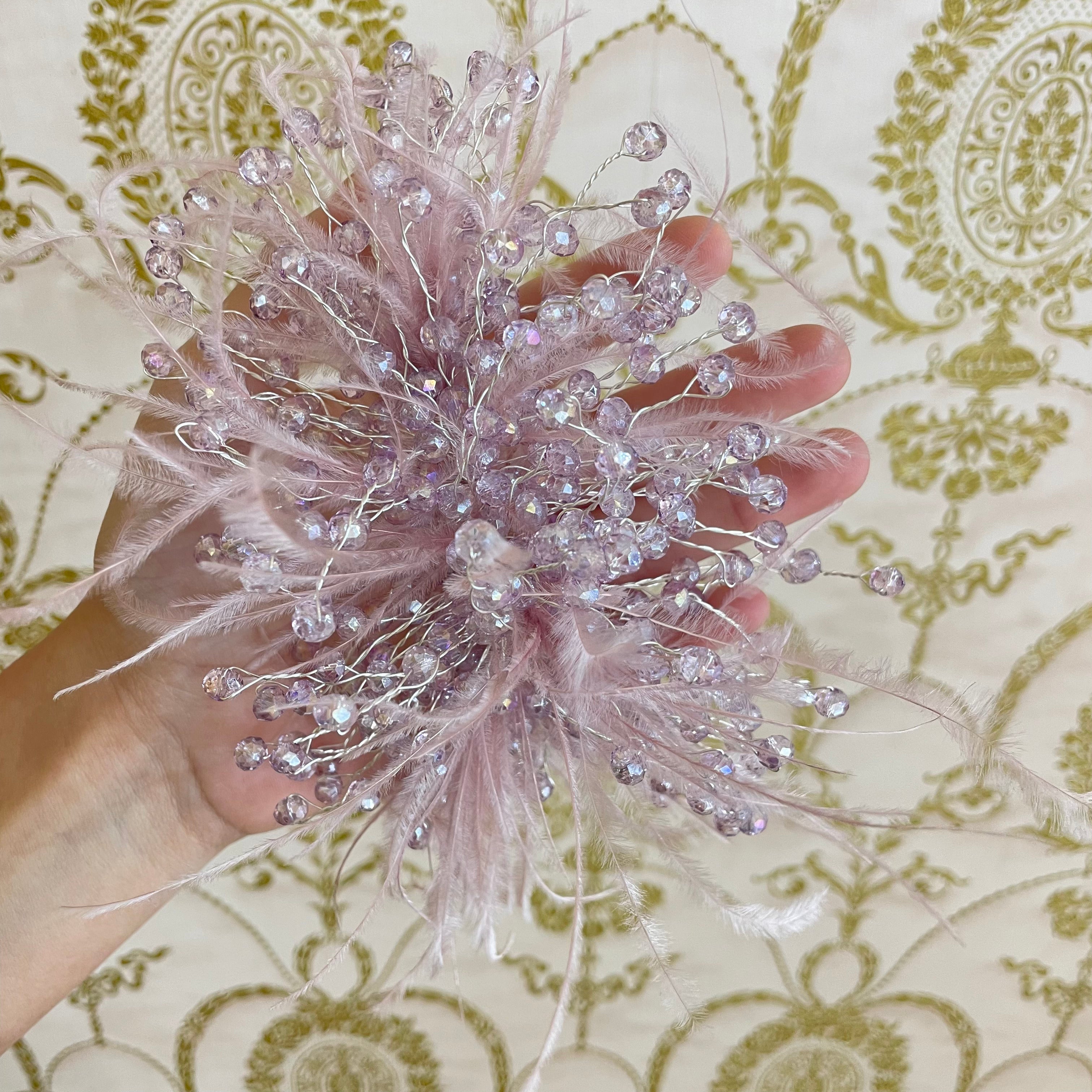 Lilac feathers headpiece