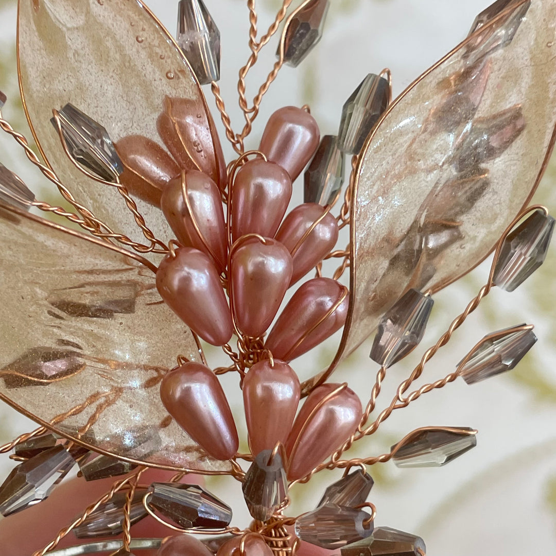 Long rose gold comb