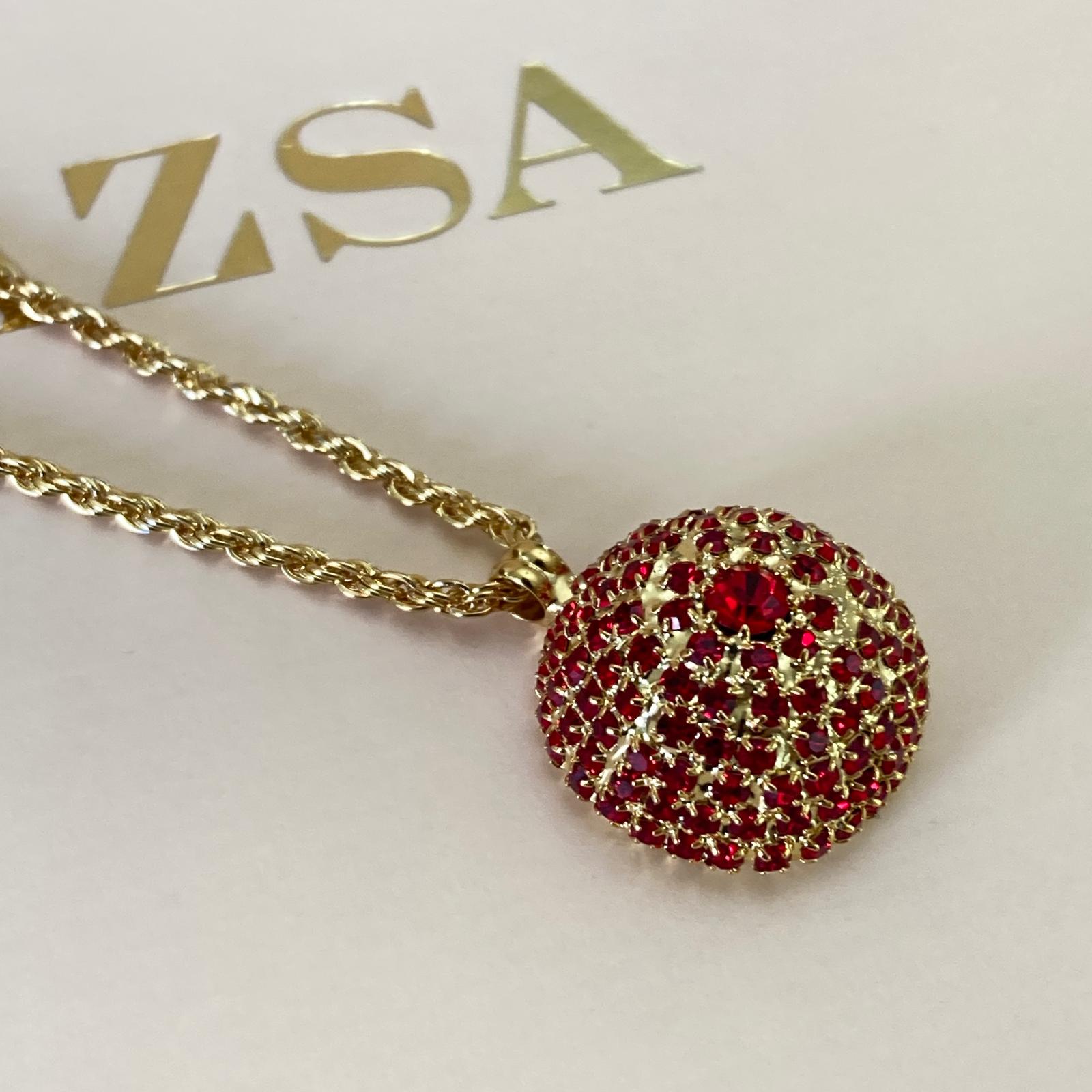 Red Swarovski Crystals Pendant