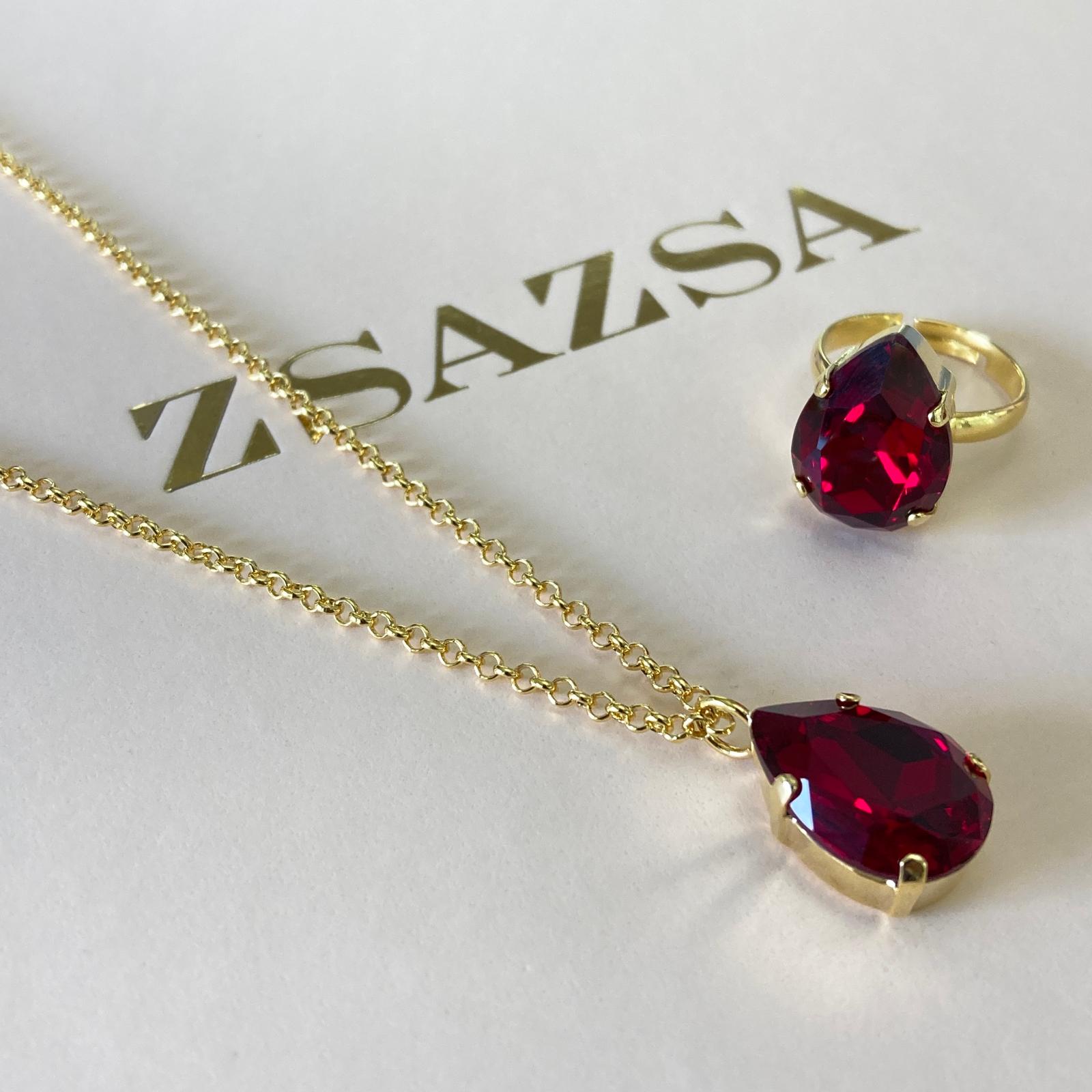 Red Swarovski crystals set