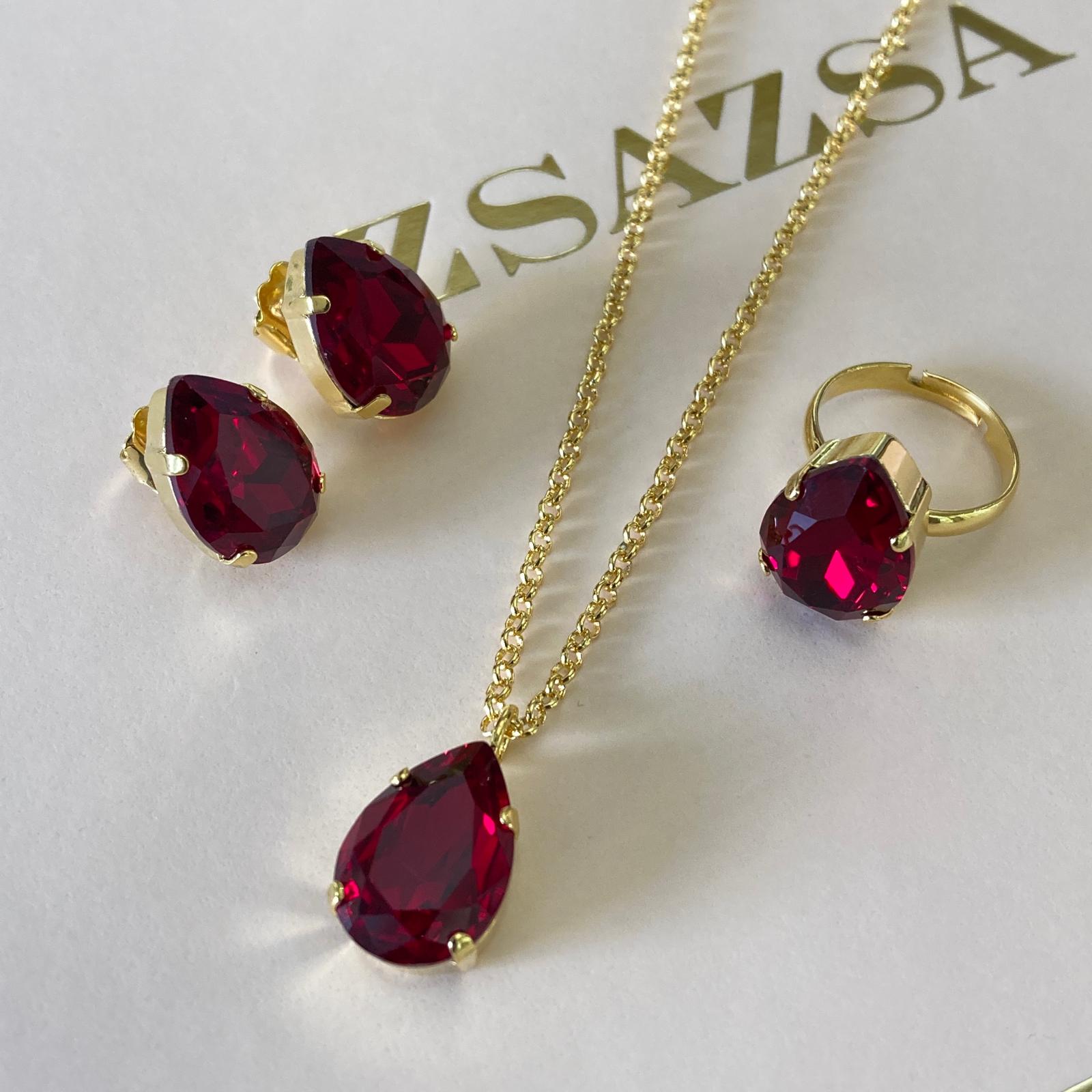 Red Swarovski crystals set