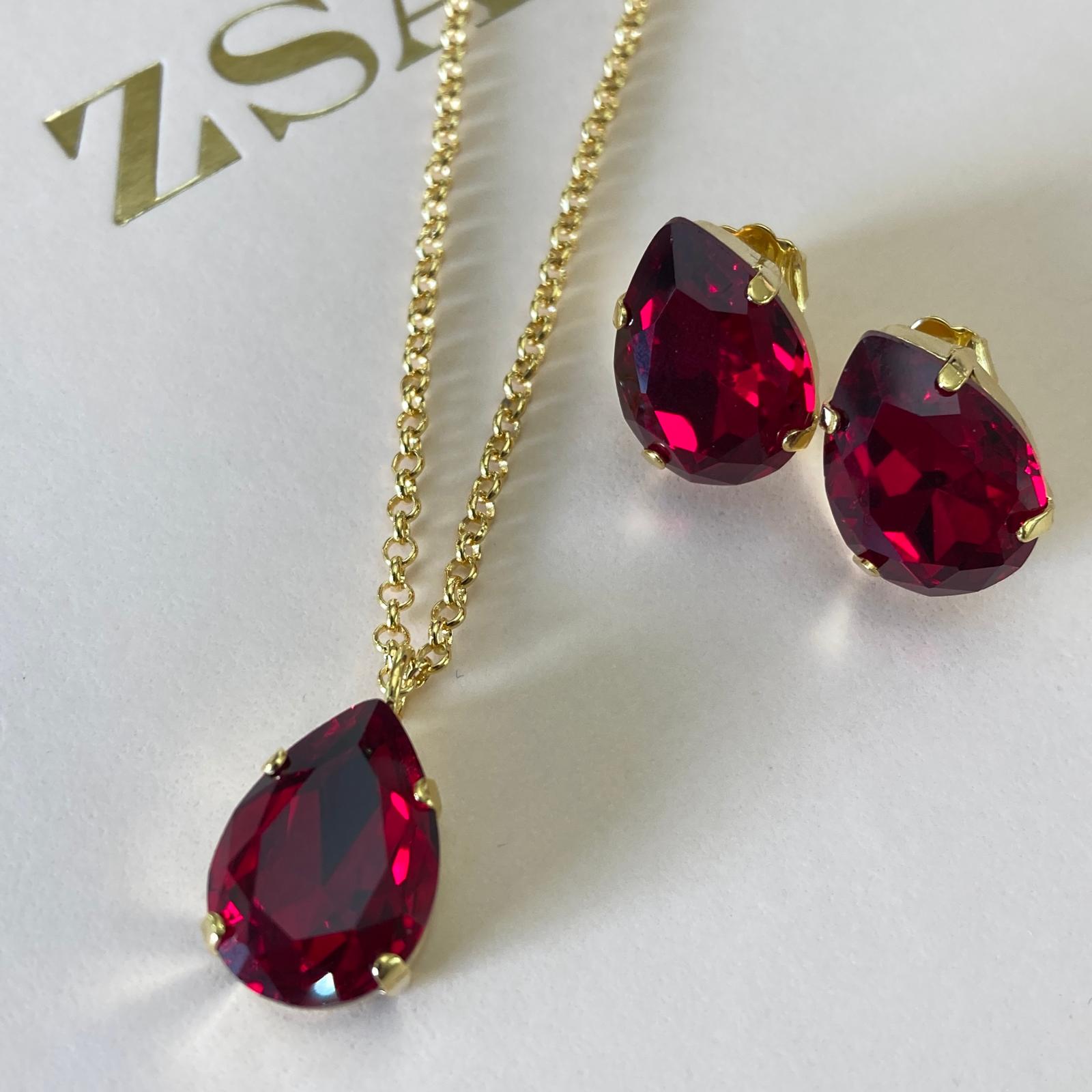 Red Swarovski crystals set