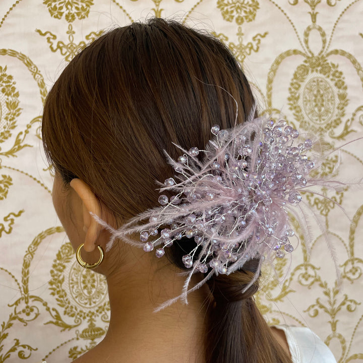 Lilac feathers headpiece