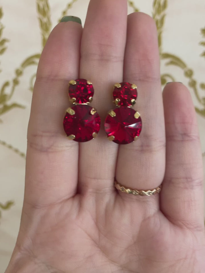 Red Swarovski Crystal studs