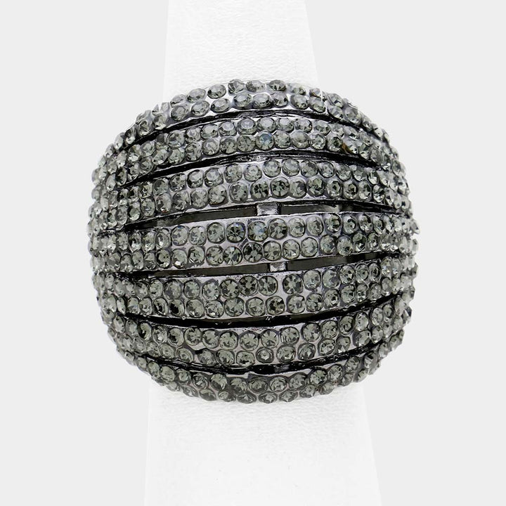 Crystal Rhinestone Pave Dome Stretch Ring