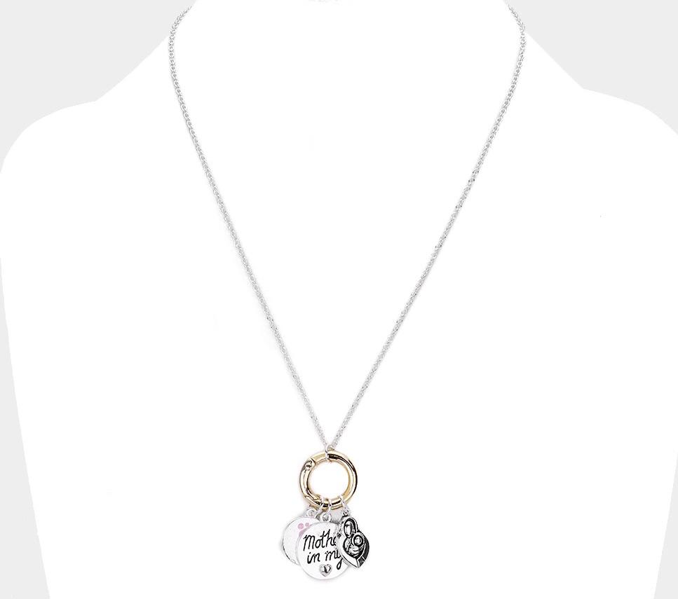 Mother In My Heart Baby Foot Pendant Necklace