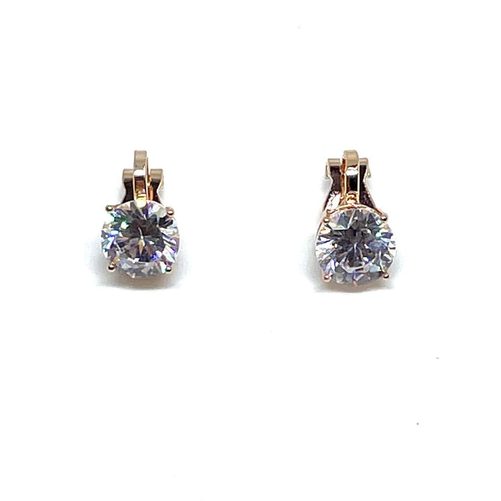 Rose Gold C.Z Clip Earrings
