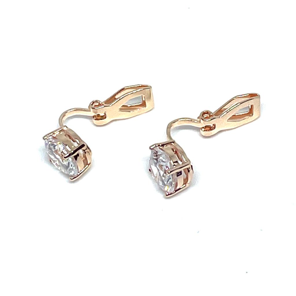 Rose Gold C.Z Clip Earrings