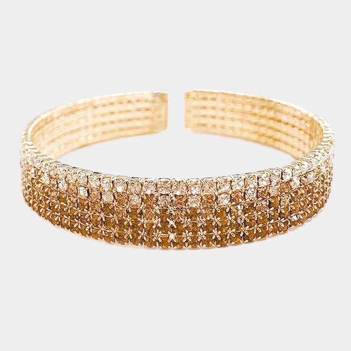 Rhinestone Crystal Cuff Evening Bracelet