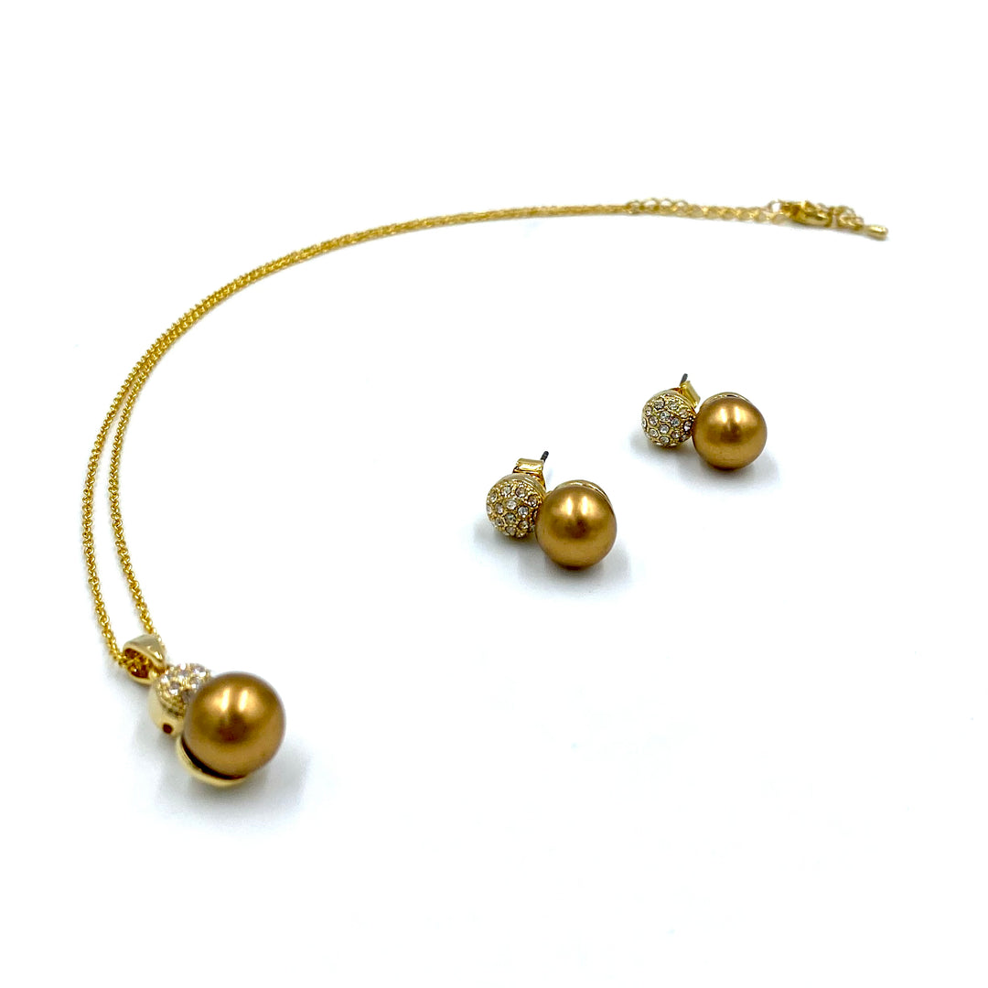 Elegant bronze pearl set